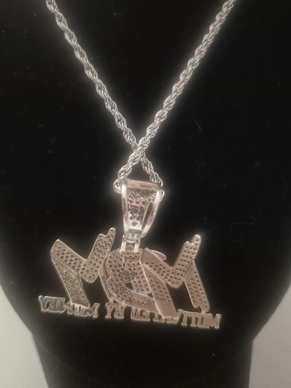 Set: Motivated By Money Silver Pavé Pendant Necklace